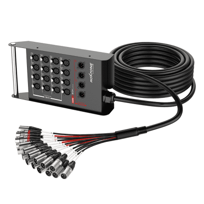 ROXTONE STAGE SNAKE 24X XLR MALE TO 8X XLR FEMALE 30M